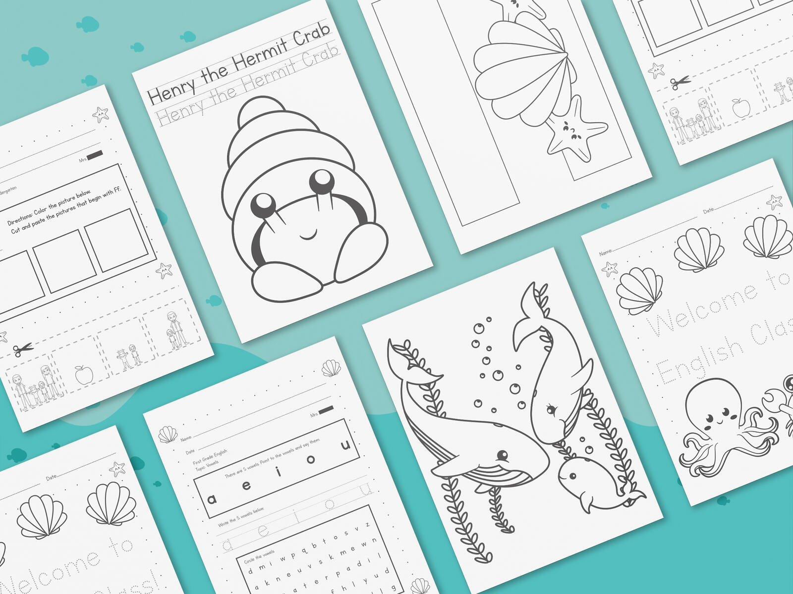 Worksheets and coloring pages showcase